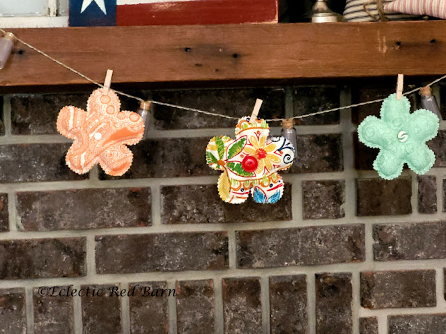Garland of flowers. Share NOW. #garland, #flowers, #fabricflowers, #crafting, #eclecticredbarn